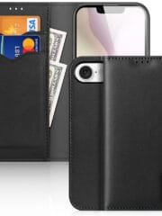 DUX DUCIS Hivo Series For iPhone 16e Case Cowhide Leather RFID Blocking Wallet Stand Flip Phone Cover Black iPhone 16e by The Case Factory