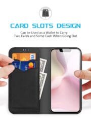 DUX DUCIS Hivo Series For iPhone 16e Case Cowhide Leather RFID Blocking Wallet Stand Flip Phone Cover by The Case Factory