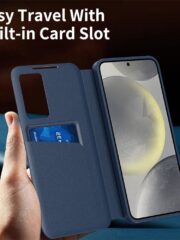 Flip Leather Case For Samsung Galaxy S23 Ultra / S23 Series with Smart View Window and Card Slot Phone Cover by The Case Factory