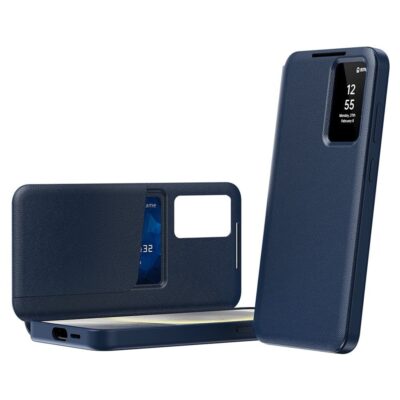 Flip Leather Case For Samsung Galaxy S22 Ultra / S22 Series with Smart View Window and Card Slot Phone Cover by The Case Factory