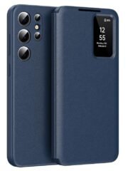 Flip Leather Case For Samsung Galaxy S25 Ultra / S25 Series with Smart View Window and Card Slot Phone Cover Sapphire Samsung Galaxy S25 Ultra by The Case Factory