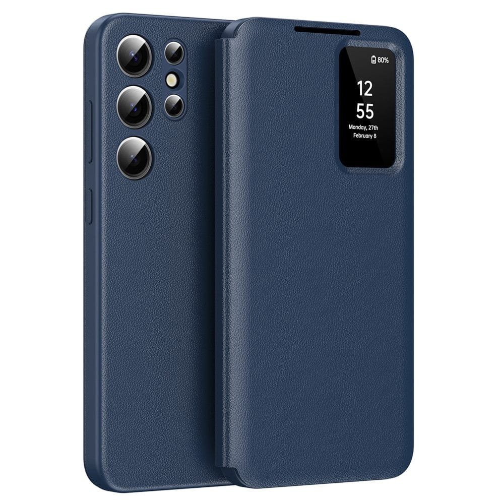 Flip Leather Case For Samsung Galaxy S25 Ultra / S25 Series with Smart View Window and Card Slot Phone Cover Sapphire Samsung Galaxy S25 Ultra by The Case Factory