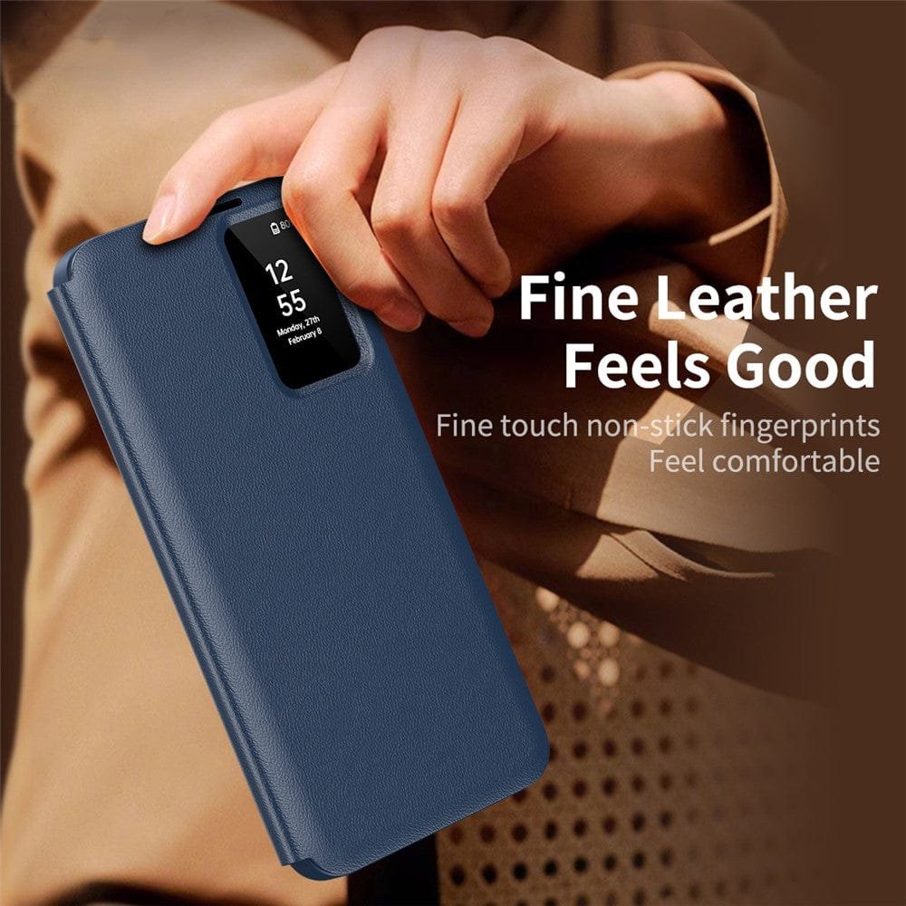 Flip Leather Case For Samsung Galaxy S25 Ultra / S25 Series with Smart View Window and Card Slot Phone Cover by The Case Factory