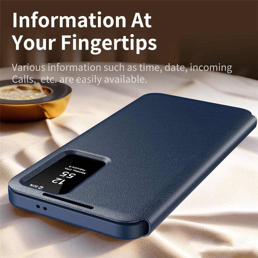 Flip Leather Case For Samsung Galaxy S25 Ultra / S25 Series with Smart View Window and Card Slot Phone Cover by The Case Factory