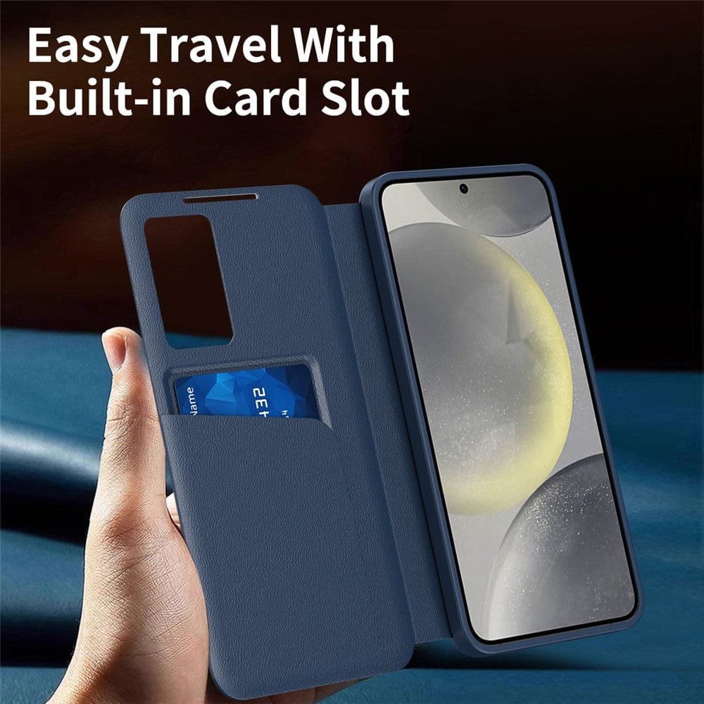 Flip Leather Case For Samsung Galaxy S25 Ultra / S25 Series with Smart View Window and Card Slot Phone Cover by The Case Factory
