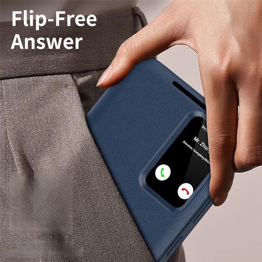 Flip Leather Case For Samsung Galaxy S25 Ultra / S25 Series with Smart View Window and Card Slot Phone Cover by The Case Factory