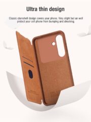 NILLKIN Qin Pro Series for Samsung Galaxy S25+ Case with Card Slots Leather Phone Cover by The Case Factory