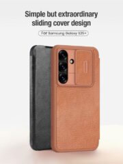NILLKIN Qin Pro Series for Samsung Galaxy S25+ Case with Card Slots Leather Phone Cover by The Case Factory