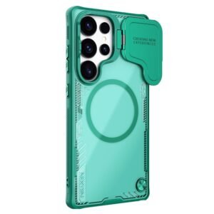 NILLKIN Iceblade CamProp For Samsung Galaxy S25 Ultra Case Compatible with MagSafe Lens Cover Kickstand PC-TPU Phone Cover Green Samsung Galaxy S25 Ultra by The Case Factory