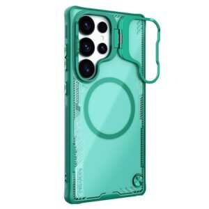 NILLKIN Iceblade CamProp For Samsung Galaxy S25 Ultra Case Compatible with MagSafe Lens Frame Kickstand PC-TPU Phone Cover Green Samsung Galaxy S25 Ultra by The Case Factory