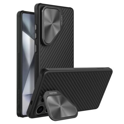 NILLKIN For Samsung Galaxy S25 Ultra Case Compatible with MagSafe TPU - Aramid Fiber Lens Cover Kickstand Phone Cover As Shown Samsung Galaxy S25 Ultra by The Case Factory
