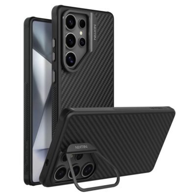 NILLKIN For Samsung Galaxy S25 Ultra Case Compatible with MagSafe TPU - Aramid Fiber Hollow Lens Kickstand Phone Cover As Shown Samsung Galaxy S25 Ultra by The Case Factory
