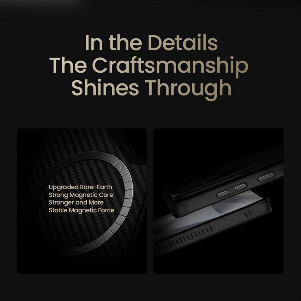 NILLKIN For Samsung Galaxy S25 Ultra Case Compatible with MagSafe TPU - Aramid Fiber Hollow Lens Kickstand Phone Cover by The Case Factory