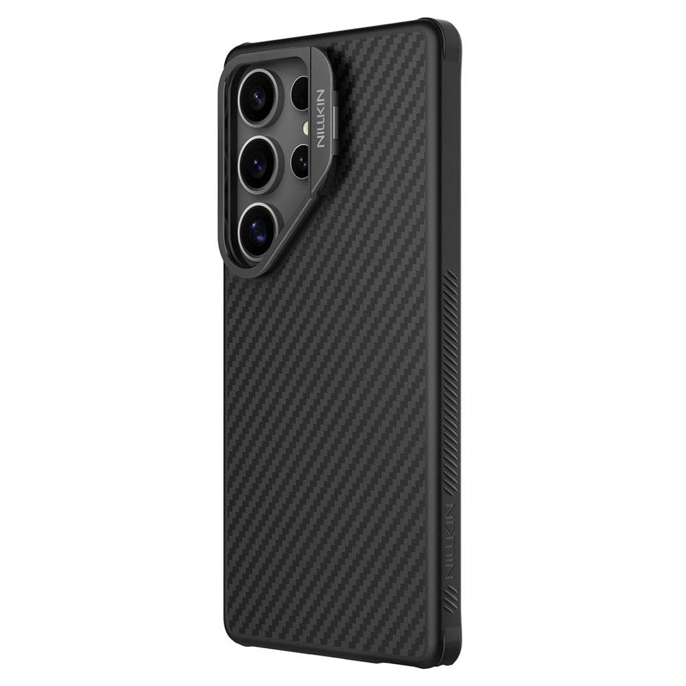 NILLKIN For Samsung Galaxy S25 Ultra Case Compatible with MagSafe TPU - Aramid Fiber Hollow Lens Kickstand Phone Cover by The Case Factory