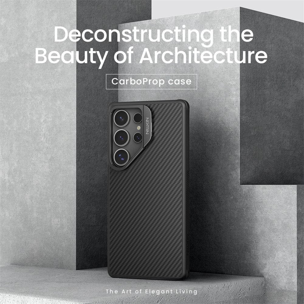 NILLKIN For Samsung Galaxy S25 Ultra Case Compatible with MagSafe TPU - Aramid Fiber Hollow Lens Kickstand Phone Cover by The Case Factory