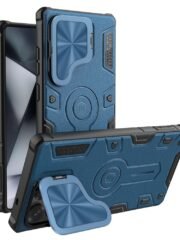 NILLKIN Camshield Armor Prop Case for Samsung Galaxy S25 Ultra Camera Lid PC-TPU Cover Compatible with MagSafe Blue Samsung Galaxy S25 Ultra by The Case Factory