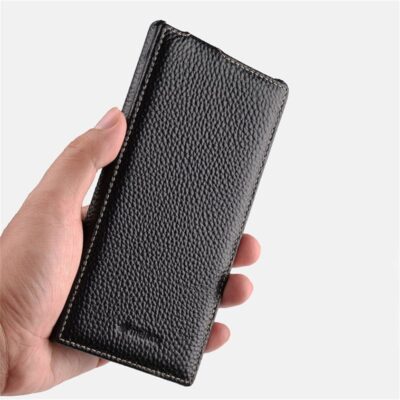 MELKCO For Samsung Galaxy S25 Ultra Case Vertical Flip Genuine Leather Phone Cover by The Case Factory