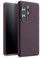 MELKCO For Samsung Galaxy S25 Ultra Case Genuine Cow Leather + PC Anti Drop Phone Back Cover Purple by The Case Factory