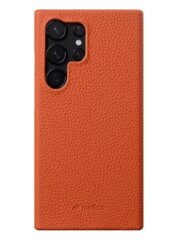 MELKCO For Samsung Galaxy S25 Ultra Case Premium Genuine Leather Open Edge Phone Cover Orange Samsung Galaxy S25 Ultra by The Case Factory