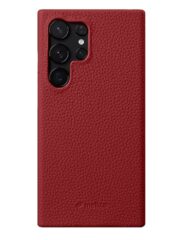 MELKCO For Samsung Galaxy S25 Ultra Case Premium Genuine Leather Open Edge Phone Cover Red Samsung Galaxy S25 Ultra by The Case Factory