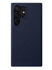MELKCO For Samsung Galaxy S25 Ultra Case Premium Genuine Leather Open Edge Phone Cover Dark Blue Samsung Galaxy S25 Ultra by The Case Factory