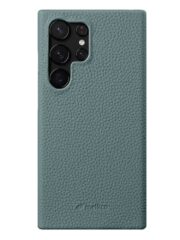MELKCO For Samsung Galaxy S25 Ultra Case Premium Genuine Leather Open Edge Phone Cover Baby Blue Samsung Galaxy S25 Ultra by The Case Factory