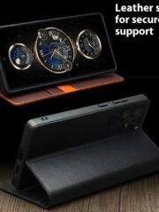 QIALINO For Samsung Galaxy S25 Ultra Case Wallet Flip Stand Genuine Leather Phone Cover by The Case Factory