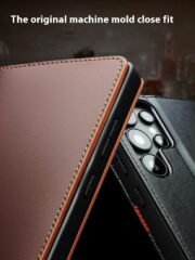 QIALINO For Samsung Galaxy S25 Ultra Case Wallet Flip Stand Genuine Leather Phone Cover by The Case Factory