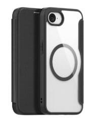 DUX DUCIS Skin X Pro Series For iPhone 16e Magnetic Leather Case Flip Cover | Compatible with MagSafe Black iPhone 16e by The Case Factory
