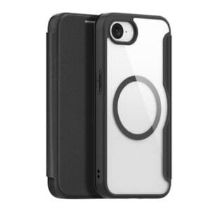 DUX DUCIS Skin X Pro Series For iPhone 16e Magnetic Leather Case Flip Cover | Compatible with MagSafe Black iPhone 16e by The Case Factory