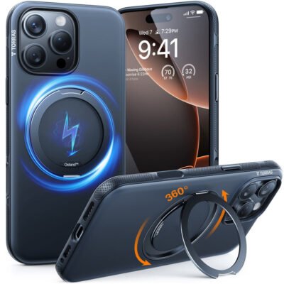 TORRAS Ostand O3 Fitness Series For iPhone 16 Pro Max Case Kickstand Phone Cover | Compatible with MagSafe Black iPhone 16 Pro Max by The Case Factory
