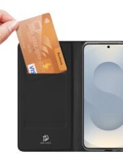 DUX DUCIS Skin Pro Series For Samsung Galaxy S25 Edge Case Leather Cover with Card Holder by The Case Factory