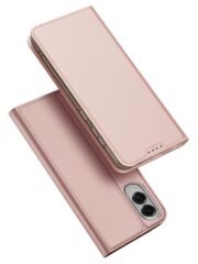 DUX DUCIS Skin Pro Series For Samsung Galaxy S25 Edge Case Leather Cover with Card Holder Pink Samsung Galaxy S25 Edge by The Case Factory