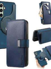 CASENEO MW-02 For Samsung Galaxy S24+ Magnetic Case Detachable Wallet Leather Phone Flip Cover Dark Blue Samsung Galaxy S24+ by The Case Factory