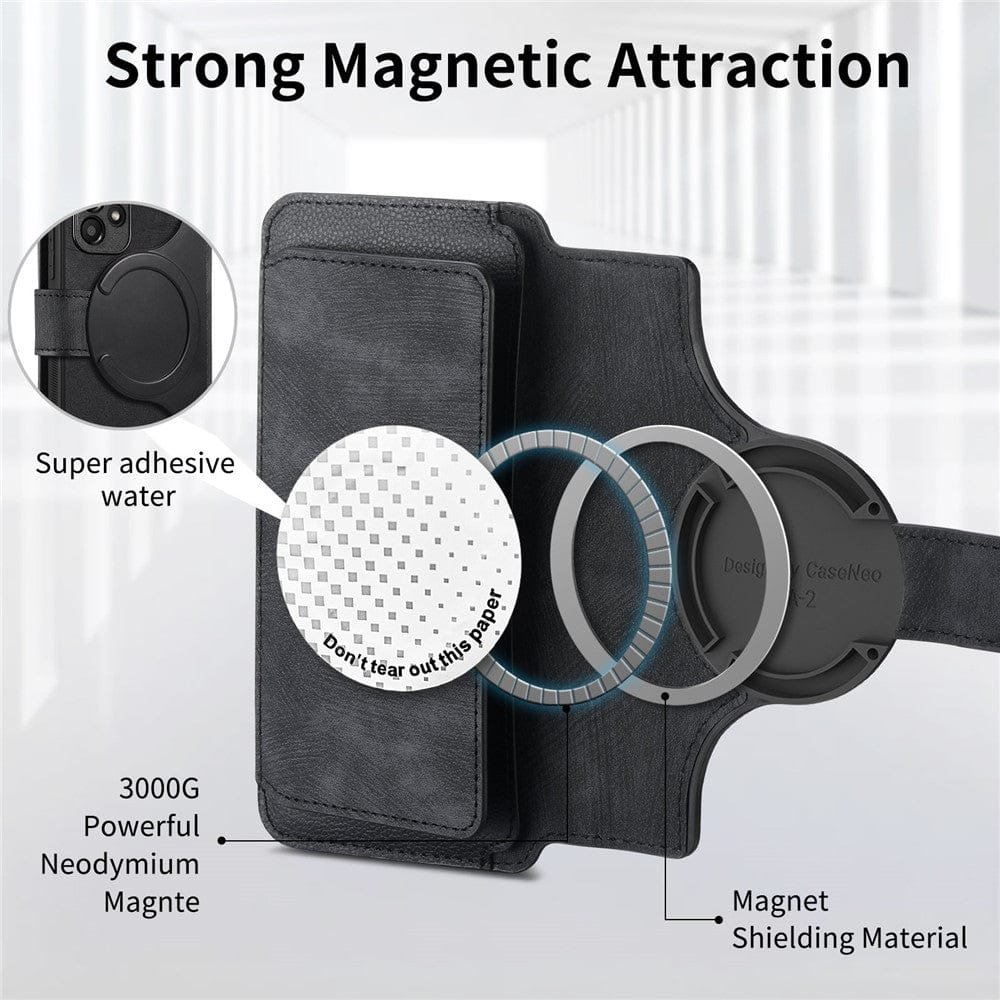 CASENEO MW-02 For Samsung Galaxy S24 FE Magnetic Case Detachable Wallet Leather Phone Cover Flip by The Case Factory