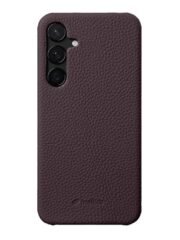 MELKCO For Samsung Galaxy S25+ Case Premium Genuine Leather Open Edge Phone Cover Purple Samsung Galaxy S25+ by The Case Factory