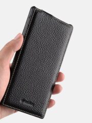 MELKCO For Samsung Galaxy S25 Case Vertical Flip Premium Genuine Leather Phone Cover by The Case Factory