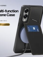 DUX DUCIS Rafi II Series For Samsung Galaxy S25 Edge Magnetic Case Leather Back Cover with RFID Blocking Card Slots by The Case Factory