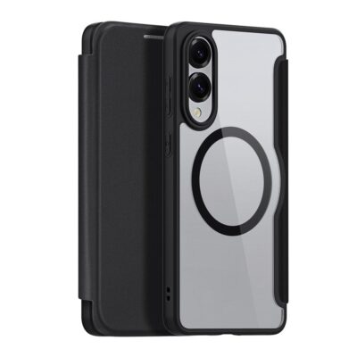 DUX DUCIS Skin X Pro Series For Samsung Galaxy S25 Edge Leather Case Flip Cover | Magnetic Support Black Samsung Galaxy S25 Edge by The Case Factory