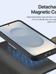 DUX DUCIS Lawa Series For Samsung Galaxy S25 Edge Case Detachable Zipper Wallet Magnetic Cowhide Leather Cover by The Case Factory