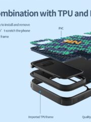 NILLKIN For iPhone 14 Sliding Camera Cover Design Phone Back Case Honeycomb Texture Anti-drop Cover by The Case Factory