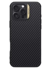 NILLKIN For iPhone 16 Pro Max Magnetic Case Carbon Fiber Texture Shockproof Phone Cover Gold iPhone 16 Pro Max by The Case Factory