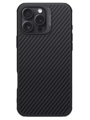 NILLKIN For iPhone 16 Pro Max Magnetic Case Carbon Fiber Texture Shockproof Phone Cover Black iPhone 16 Pro Max by The Case Factory