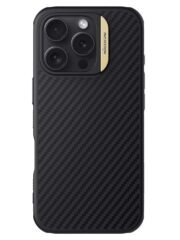 NILLKIN For iPhone 16 Pro Magnetic Case Carbon Fiber Texture Shockproof Phone Cover Gold iPhone 16 Pro by The Case Factory