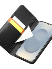 QIALINO For Samsung Galaxy S25 Edge Wallet Case Genuine Cow Leather Flip Stand Phone Cover by The Case Factory