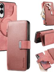 CASENEO MW-02 For Samsung Galaxy S25 Edge Magnetic Case Detachable Wallet Leather Phone Flip Cover Pink Samsung Galaxy S25 Edge by The Case Factory