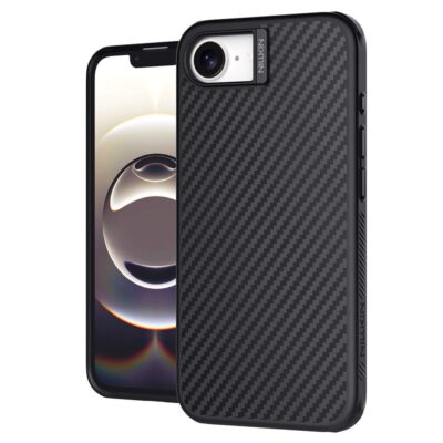 NILLKIN For iPhone 16e Magnetic Case Carbon Fiber Texture Shockproof Phone Cover Black iPhone 16e by The Case Factory