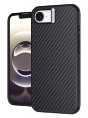 NILLKIN For iPhone 16e Magnetic Case Carbon Fiber Texture Shockproof Phone Cover Silver iPhone 16e by The Case Factory