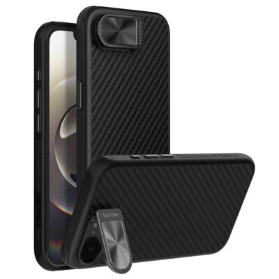 NILLKIN For iPhone 16e Case Aramid Fiber Lens Cover Kickstand Phone Cover | Compatible with MagSafe As Shown iPhone 16e by The Case Factory