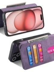 CASENEO MW-03 For iPhone 16e Case Magnetic Detachable Wallet Leather Flip Phone Cover by The Case Factory